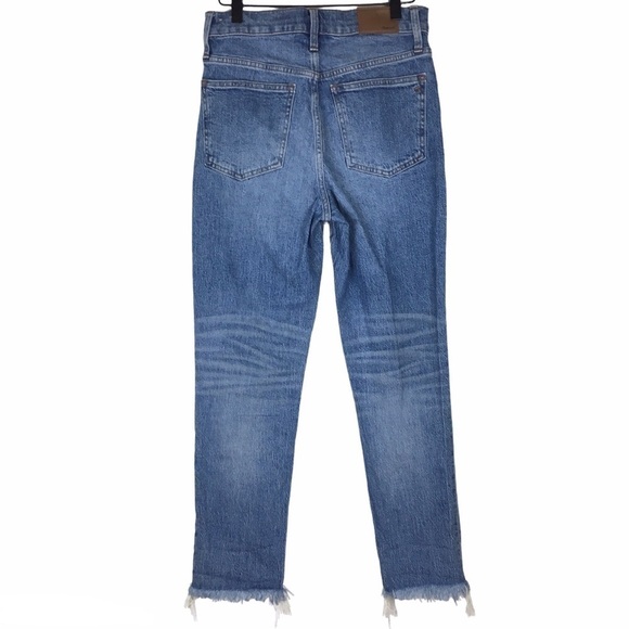 MADEWELL The Perfect Vintage Crop Jean High Waist Distressed Raw Hem Size 27 - Picture 4 of 12